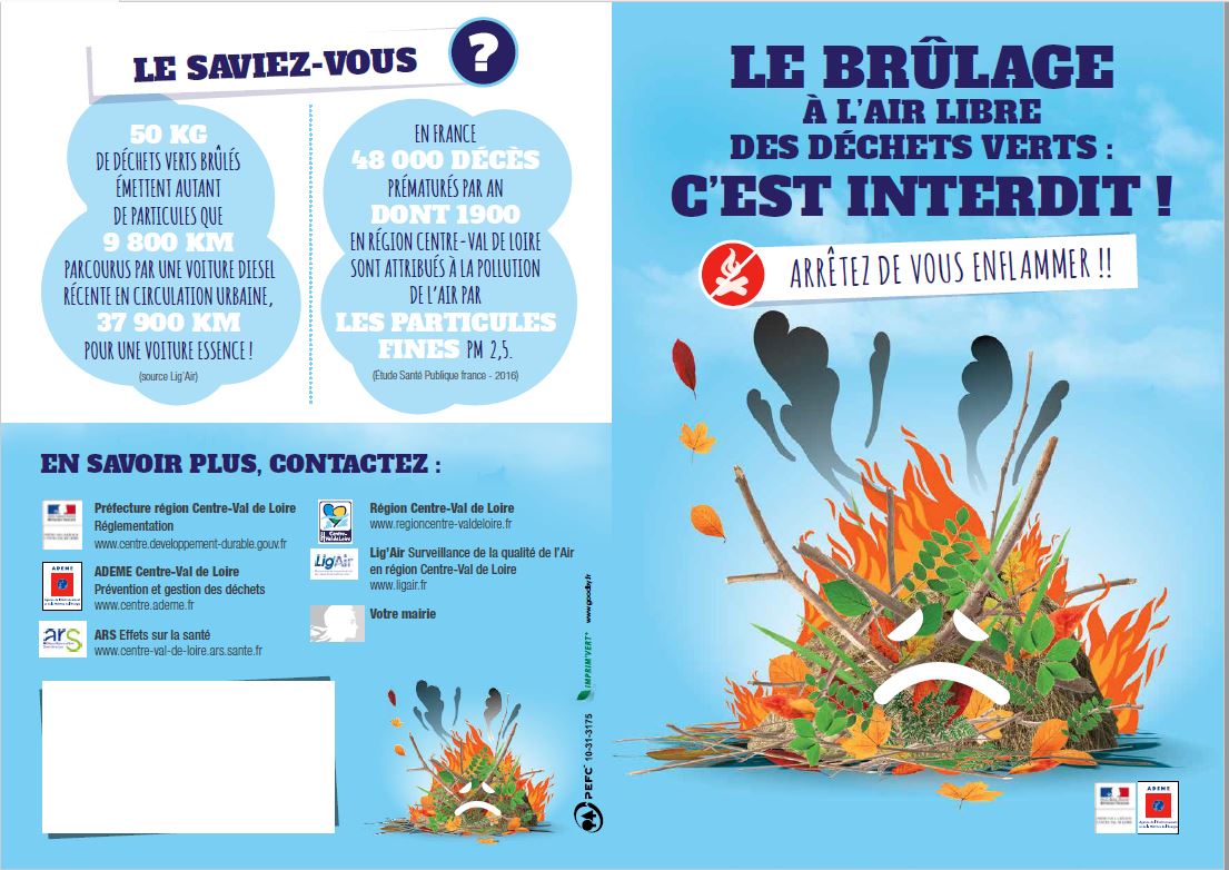 Rappel interdiction brûlage déchets